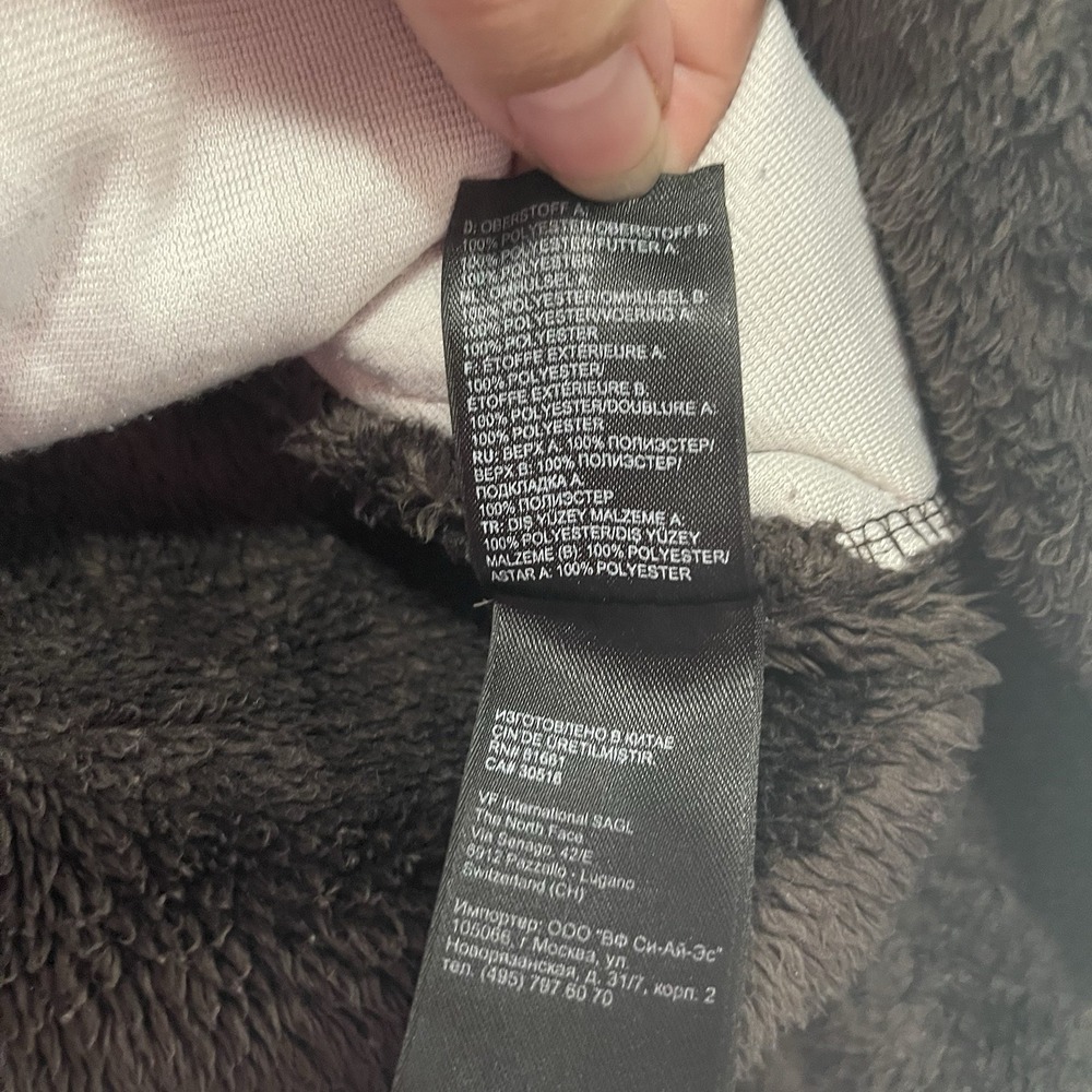 North Face Jacket Womens Medium Brown Fleece Full Zip Hooded Outdoors Coat Warm - Picture 6 of 11